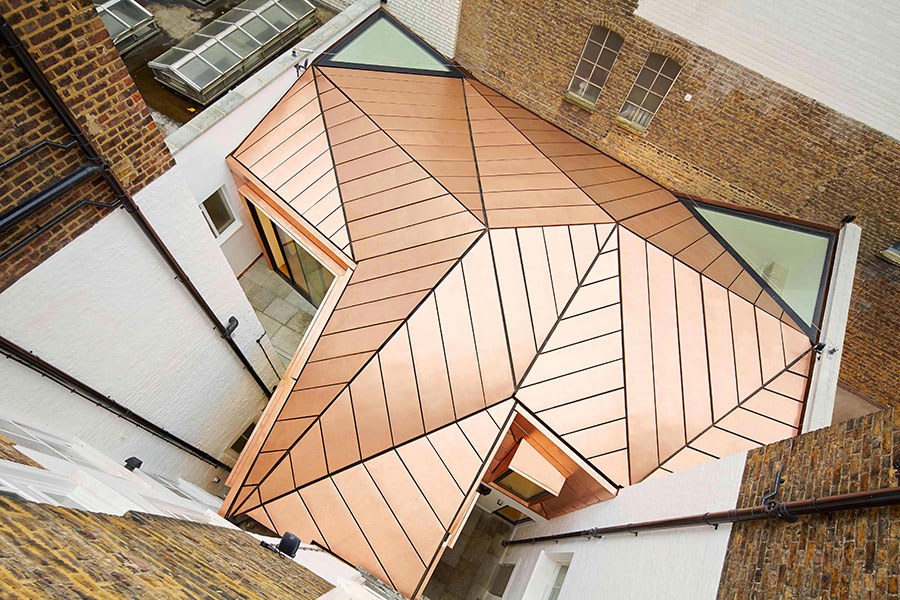 showcasing copper roof style